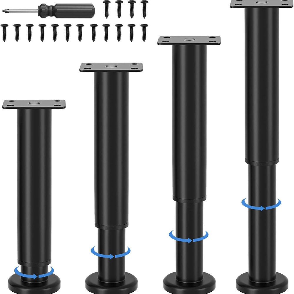 Set de 4 picioare mobila, Vetin, reglabile 18-30cm, otel carbon