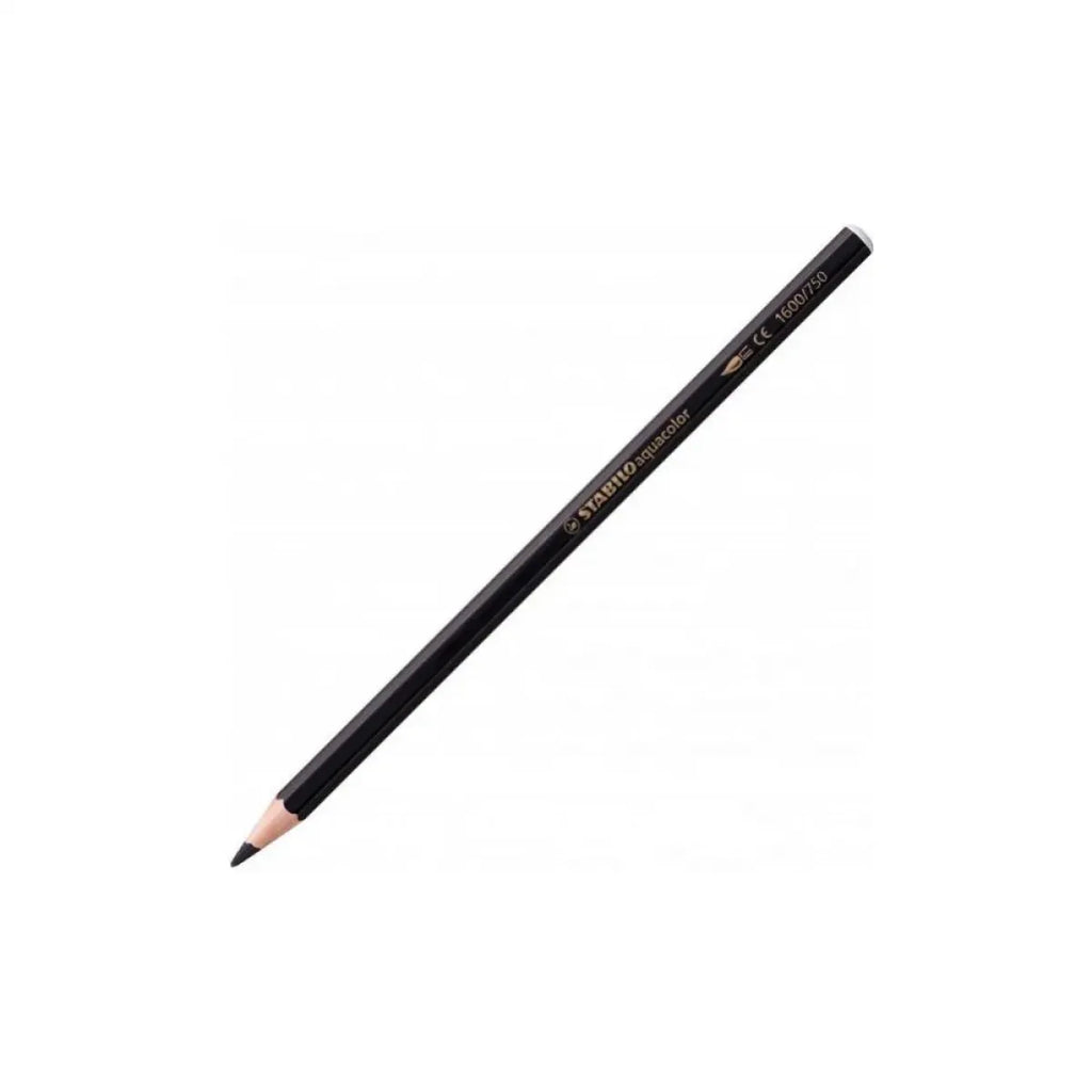 Creion acuarela, STABILO aquacolor, Pachet de 12, Negru