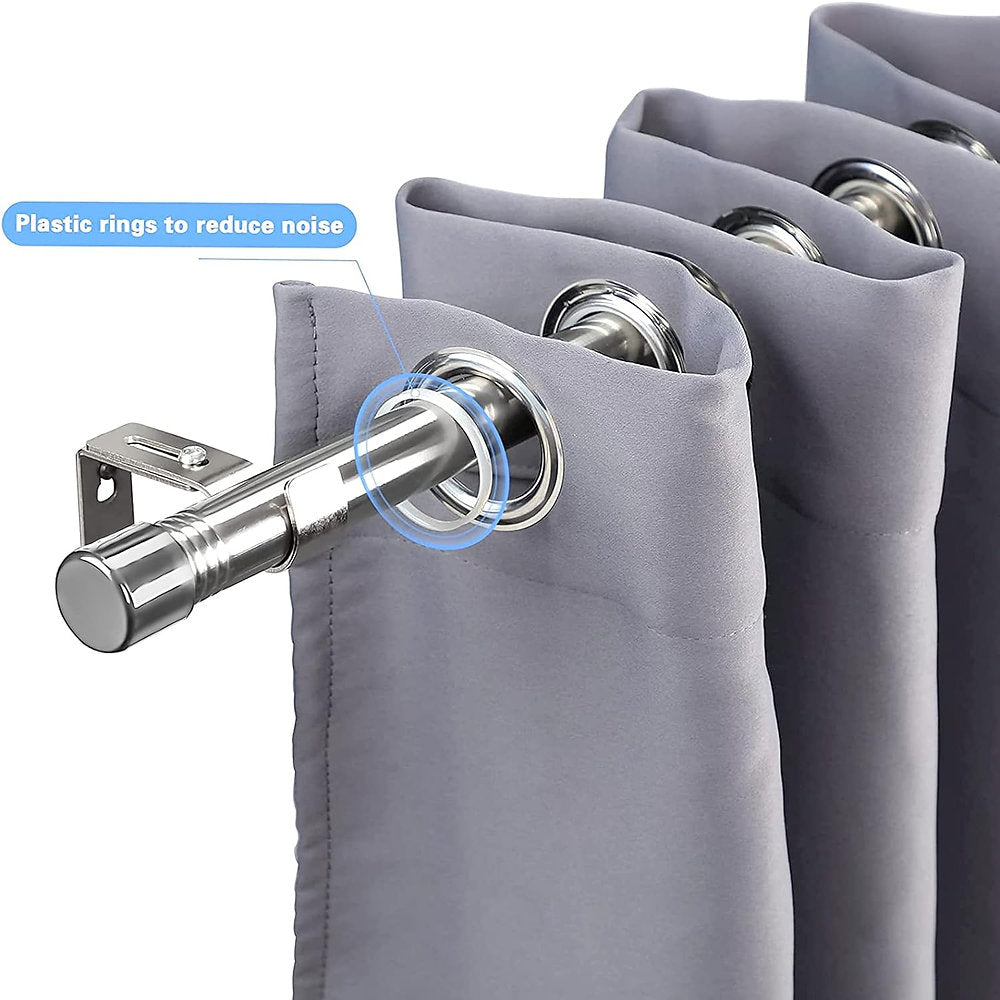 Galerie, INFLATION, bara perdea, draperie extensibila, 76-157cm, cap argintiu