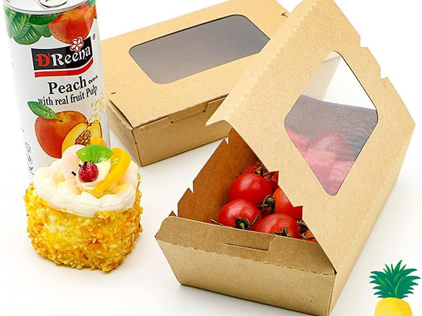 Cutii de carton takeaway cu capac, 15x11x5cm, set de 50