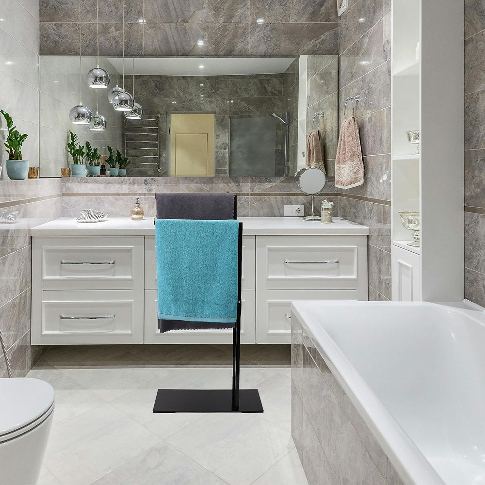 Suport prosoape pe stand, 81cm, negru