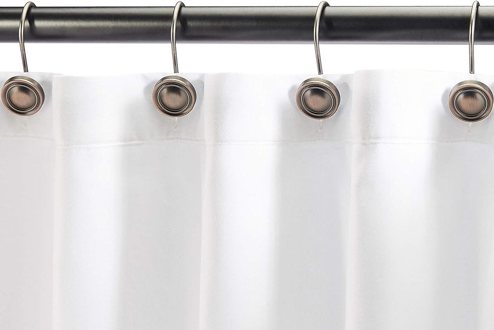 Carlige pentru perdele de dus, Amazon Basics, bronz antichizat, set de 12