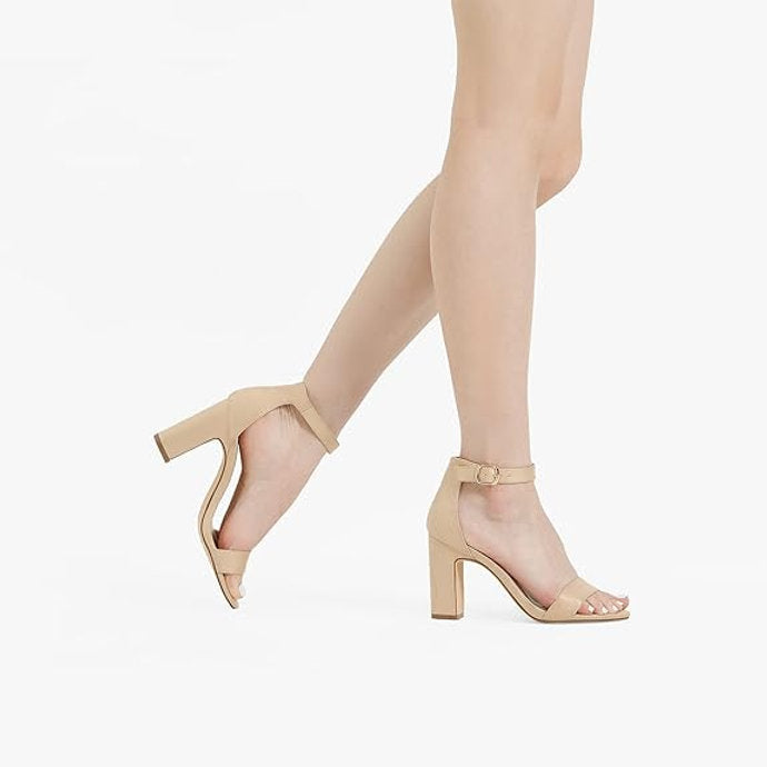 Sandale de damă cu toc, Dream Pairs, Maro, 40