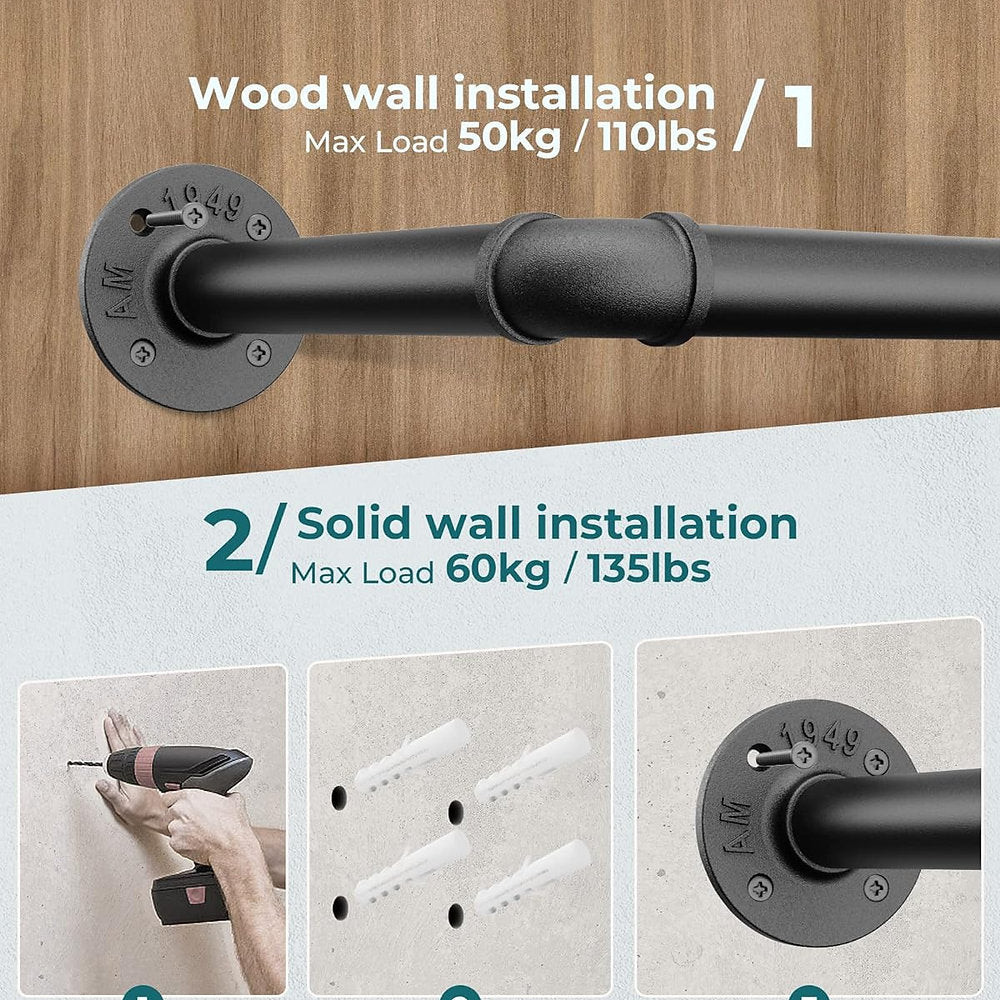 Bare suport imbracaminte, Oropy, retro, 49cm, set de 2, 60kg