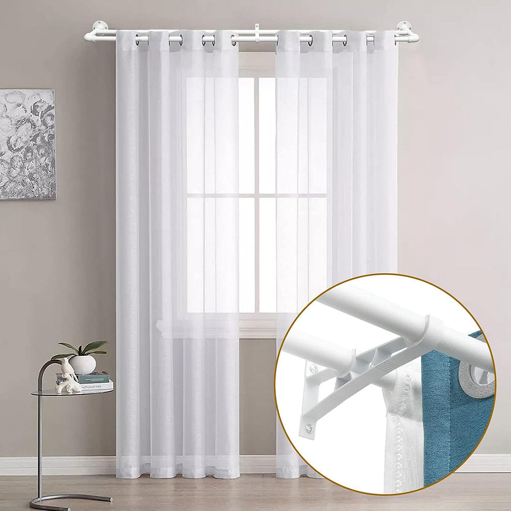 Galerie dubla, Tija, bara perdea, draperie INFLATION extensibila, 74-132cm, alb