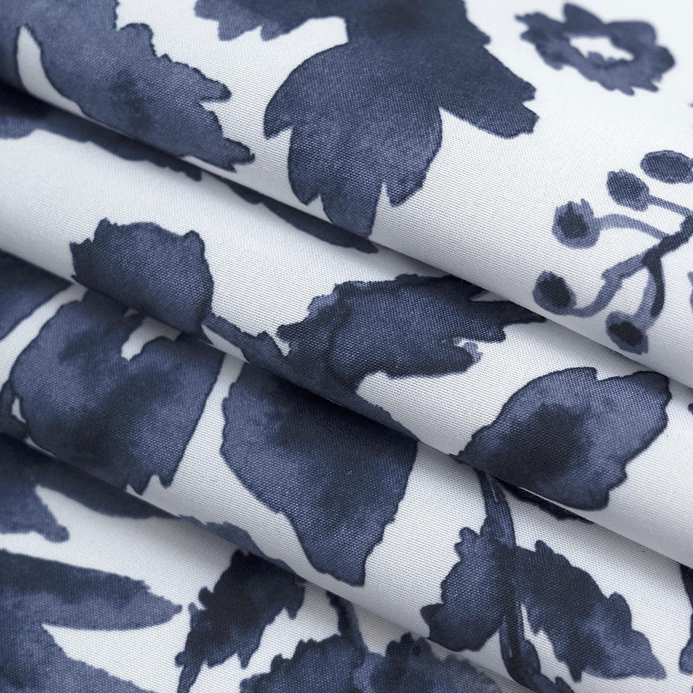 Draperii decorative, DriftAway, alb cu frunze, 168x229cm, set de 2