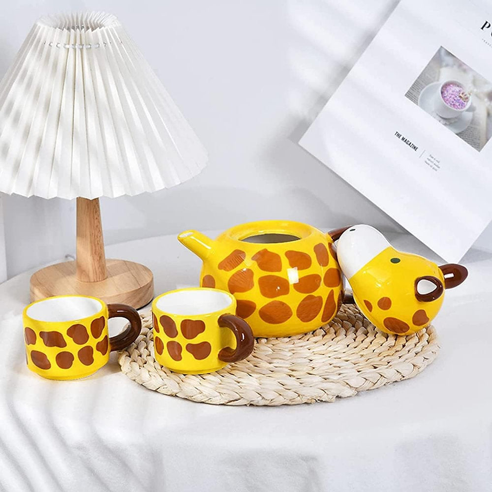 Set ceai, girafa, ceainic cu capac si doua cesti, pentru 2