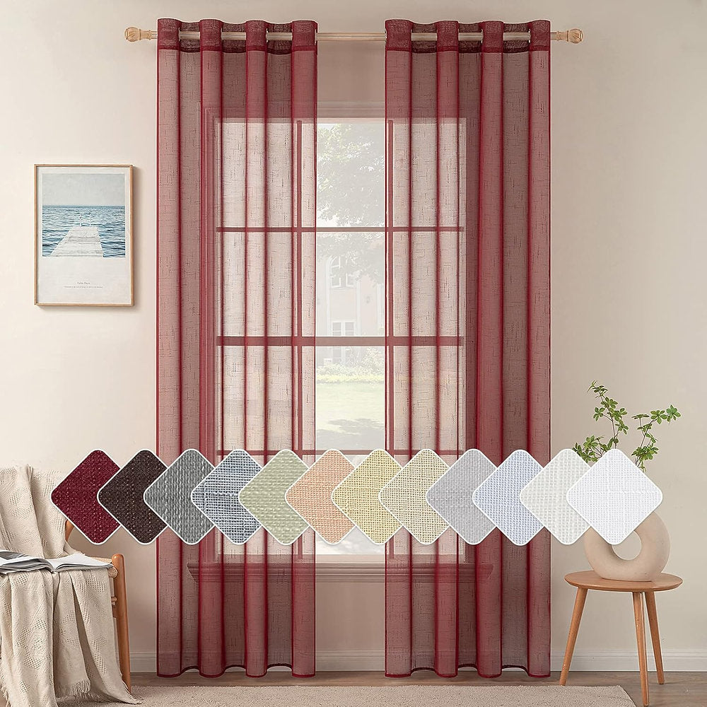 MIULEE Set de 2 perdele din voal Perdele Translucide, 140 x 215cm