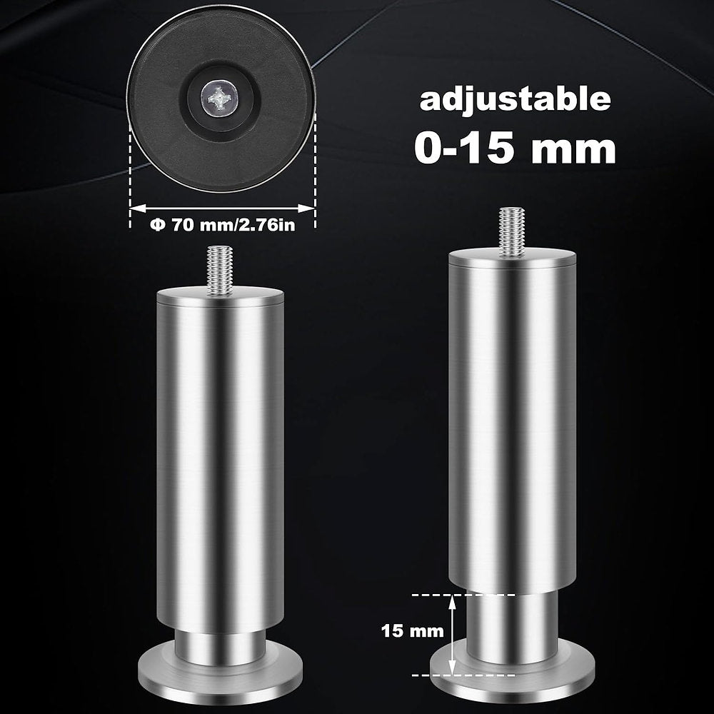 Pachet 4 picioare mobilier, Shuiog, inox, dulap, canapea 10cm (± 15mm)