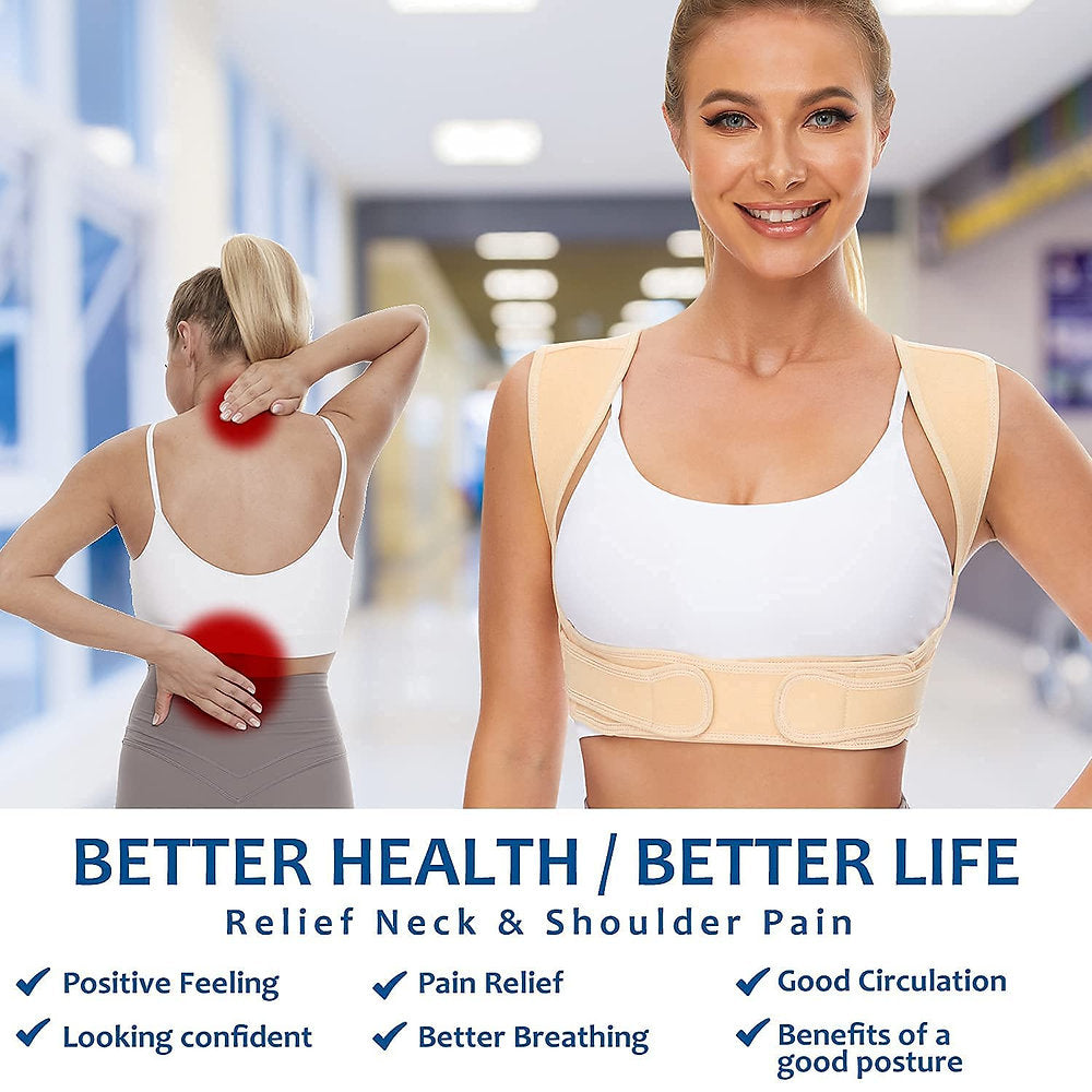 Corector de postură reglabil pentru spate, gât și umeri, S/M sau L/XL