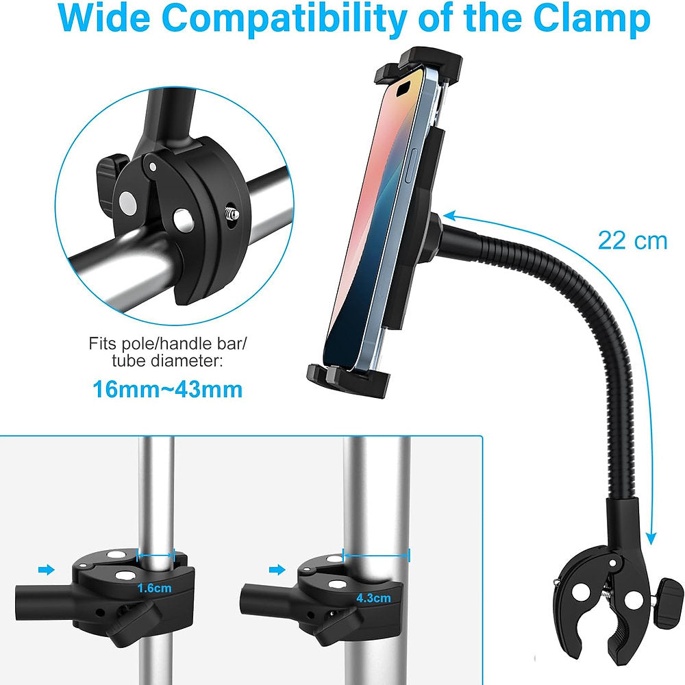 Brat, suport reglabil telefon, tableta pentru carucior, 4 - 13"