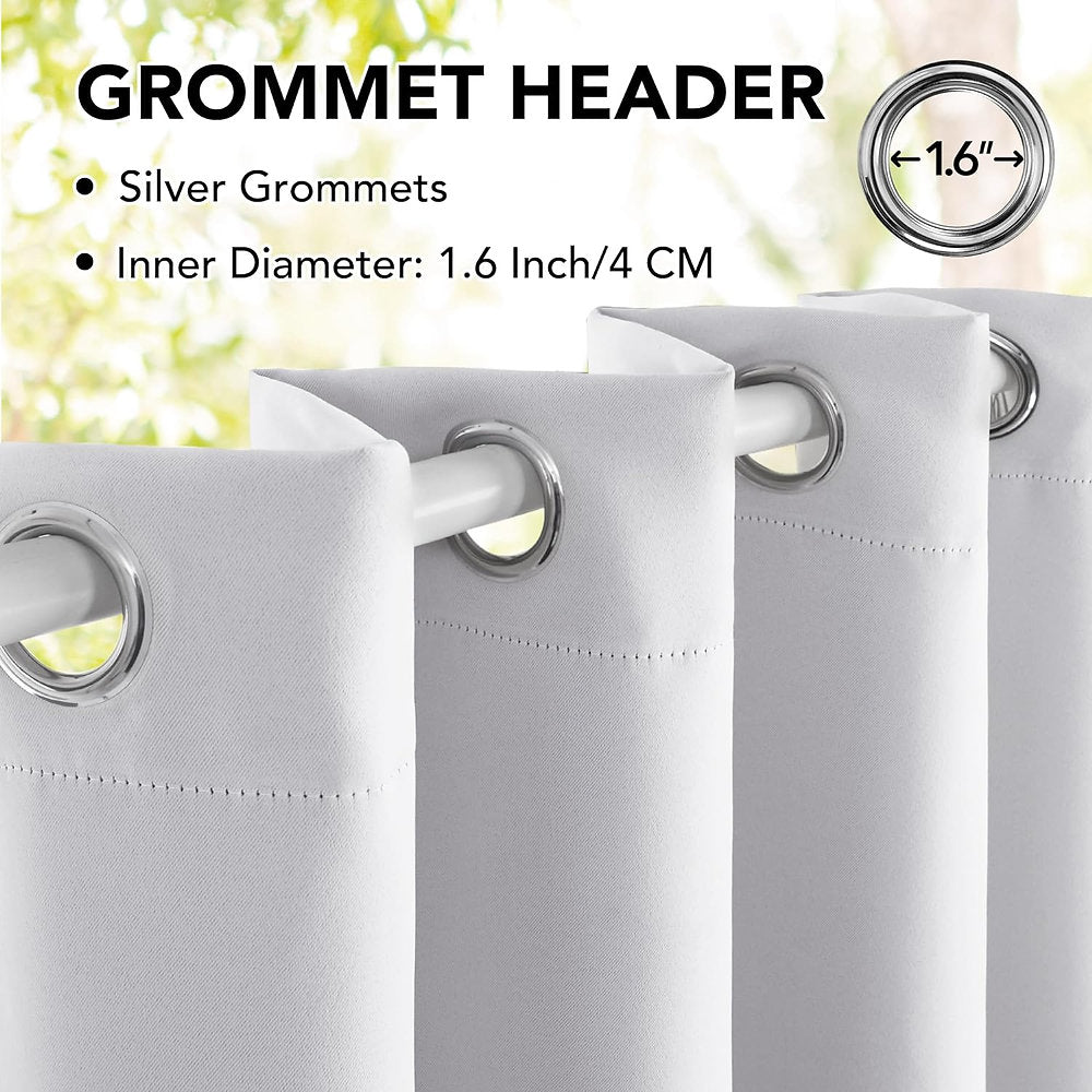 Draperii de exterior Deconovo rezistente la intemperii, 245 x 132 cm,gri