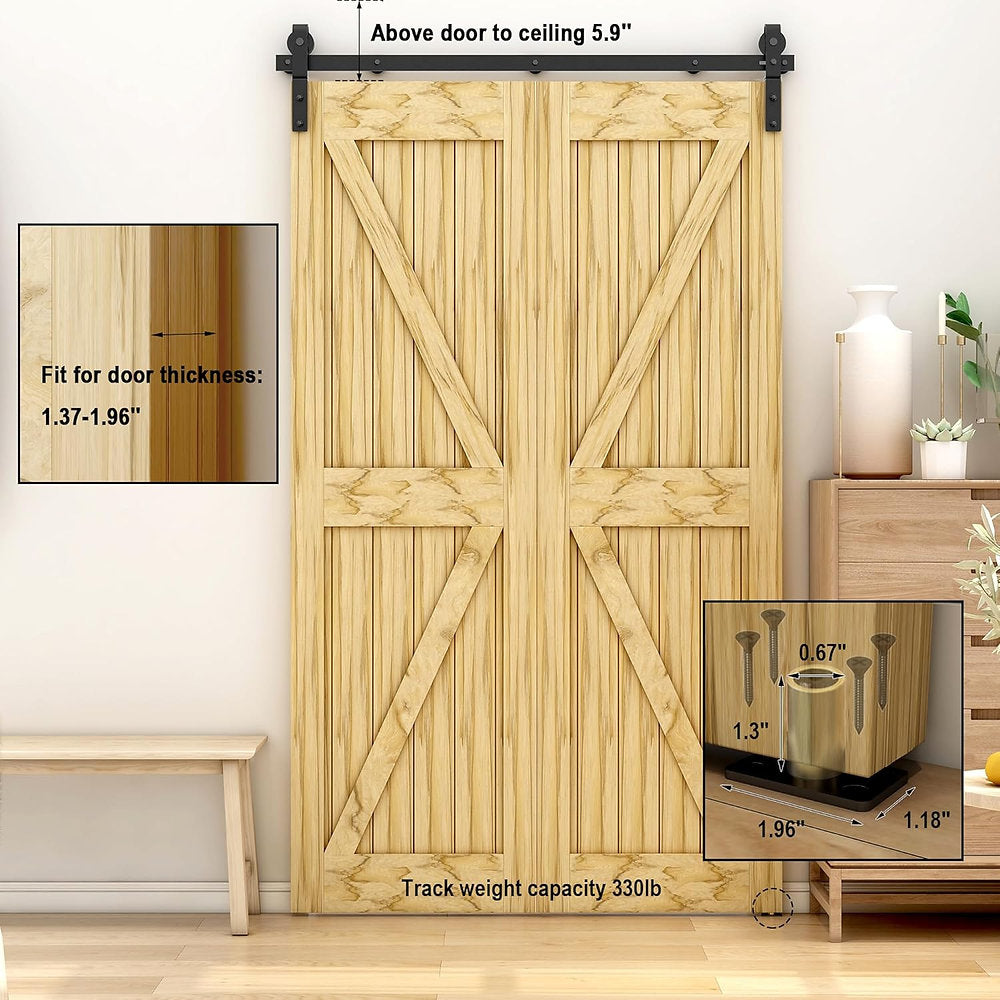 Kit de montare usi pliabile, mecanism usa plianta, 92 cm, Qinaixqm