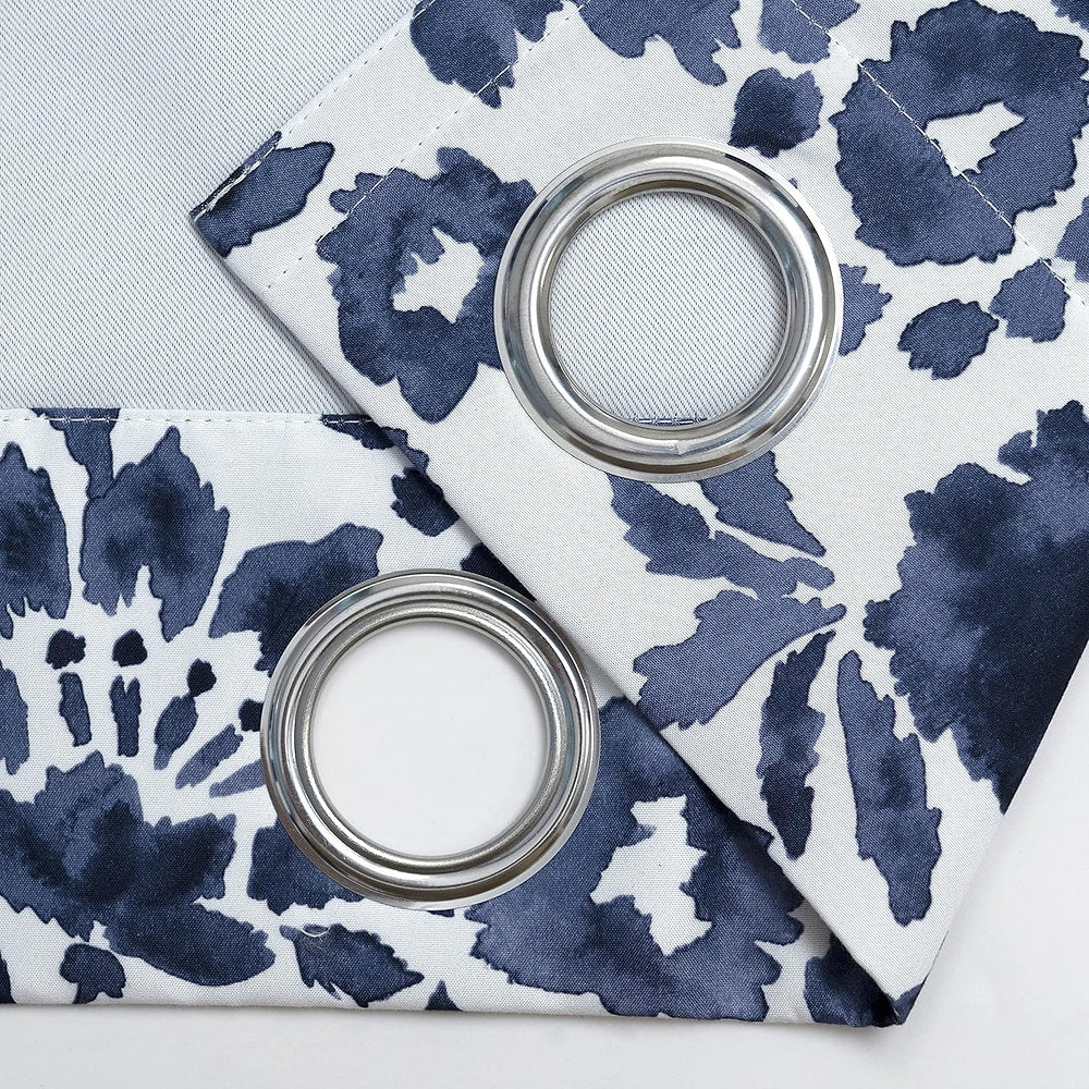 Draperii decorative, DriftAway, alb cu frunze, 168x229cm, set de 2