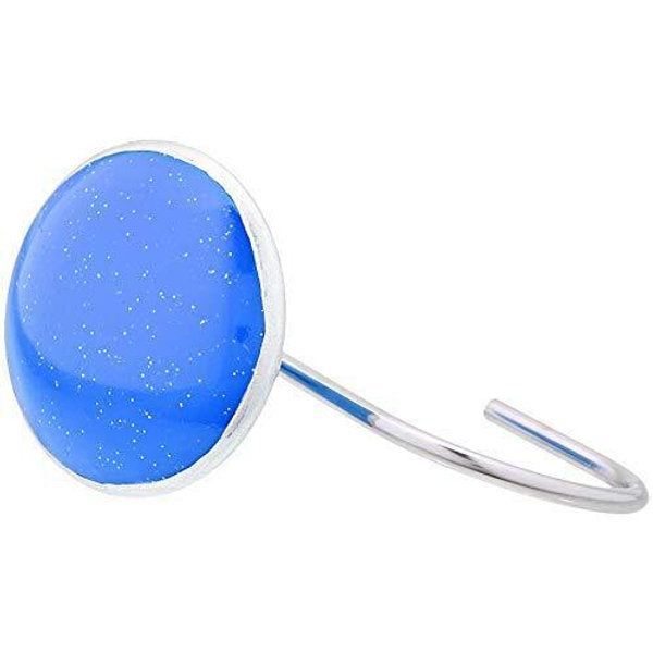 Cârlige pentru perdele de duș, albastru, set de 12