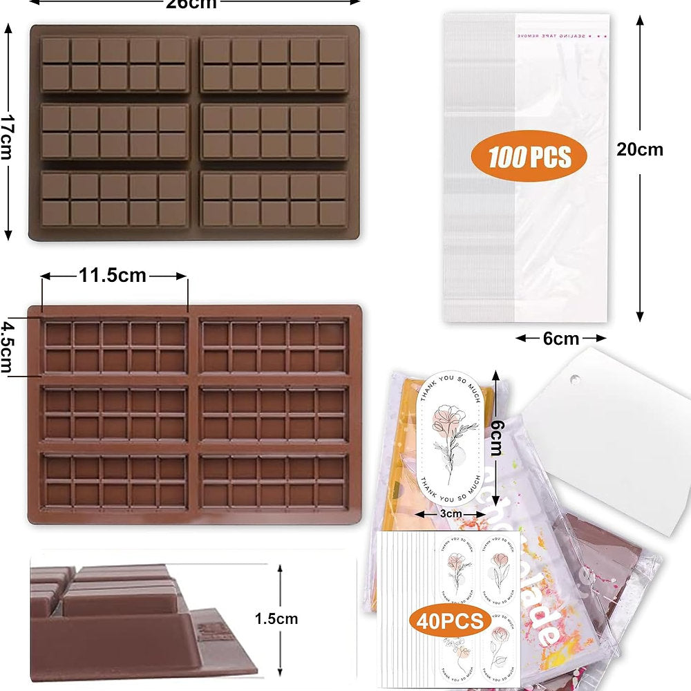Forma silicon de ciocolata Dubai, fara BPA, 6 batoane, 26 x 17cm (6 x 11.5cm x 4