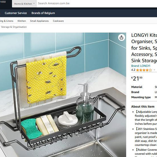 Uscator pe chiuveta, adjustabil 42.5 - 54cm, inox