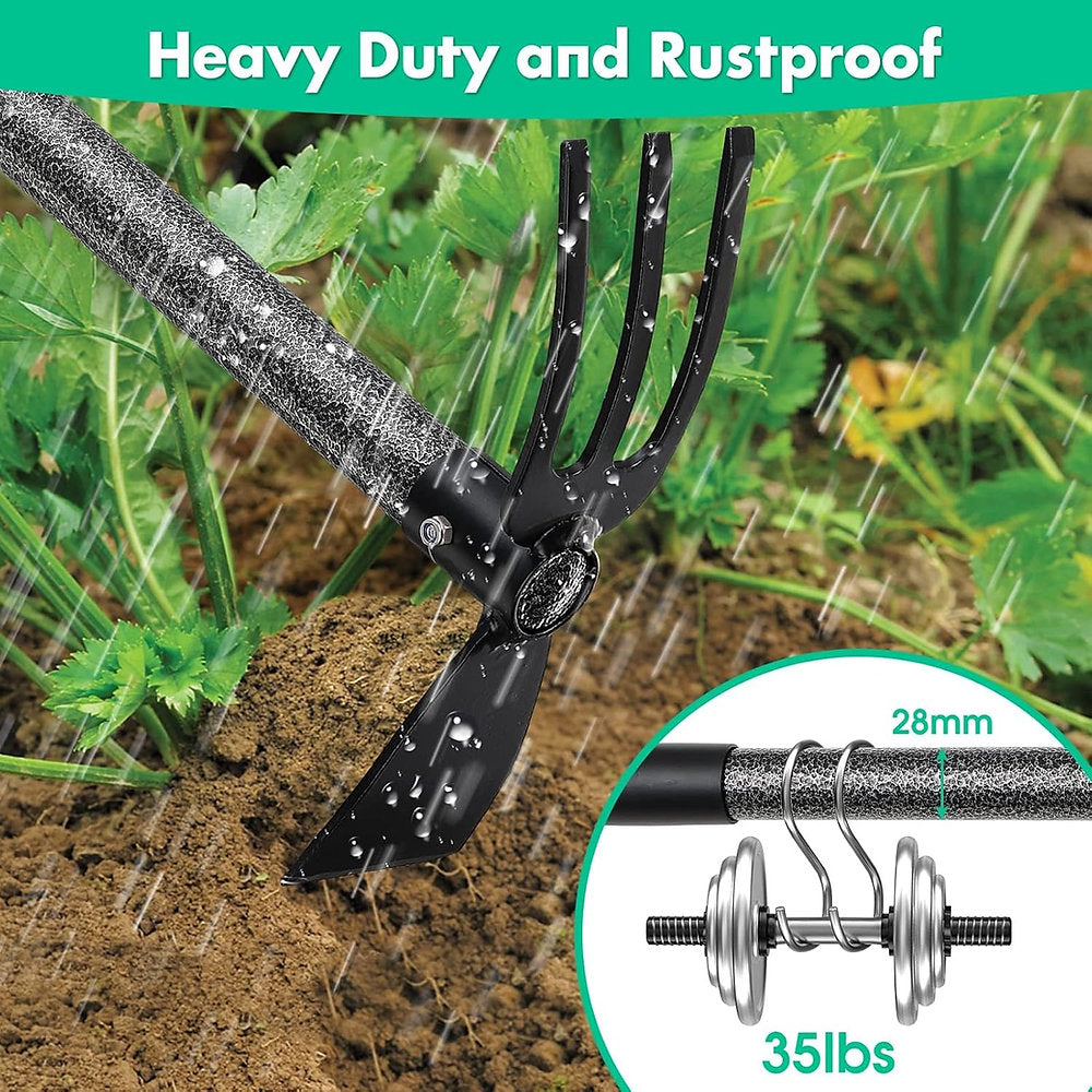 Sapa cu cap dublu, otel, pentru ingrizirea gradinii, plivire buruieni, 78cm