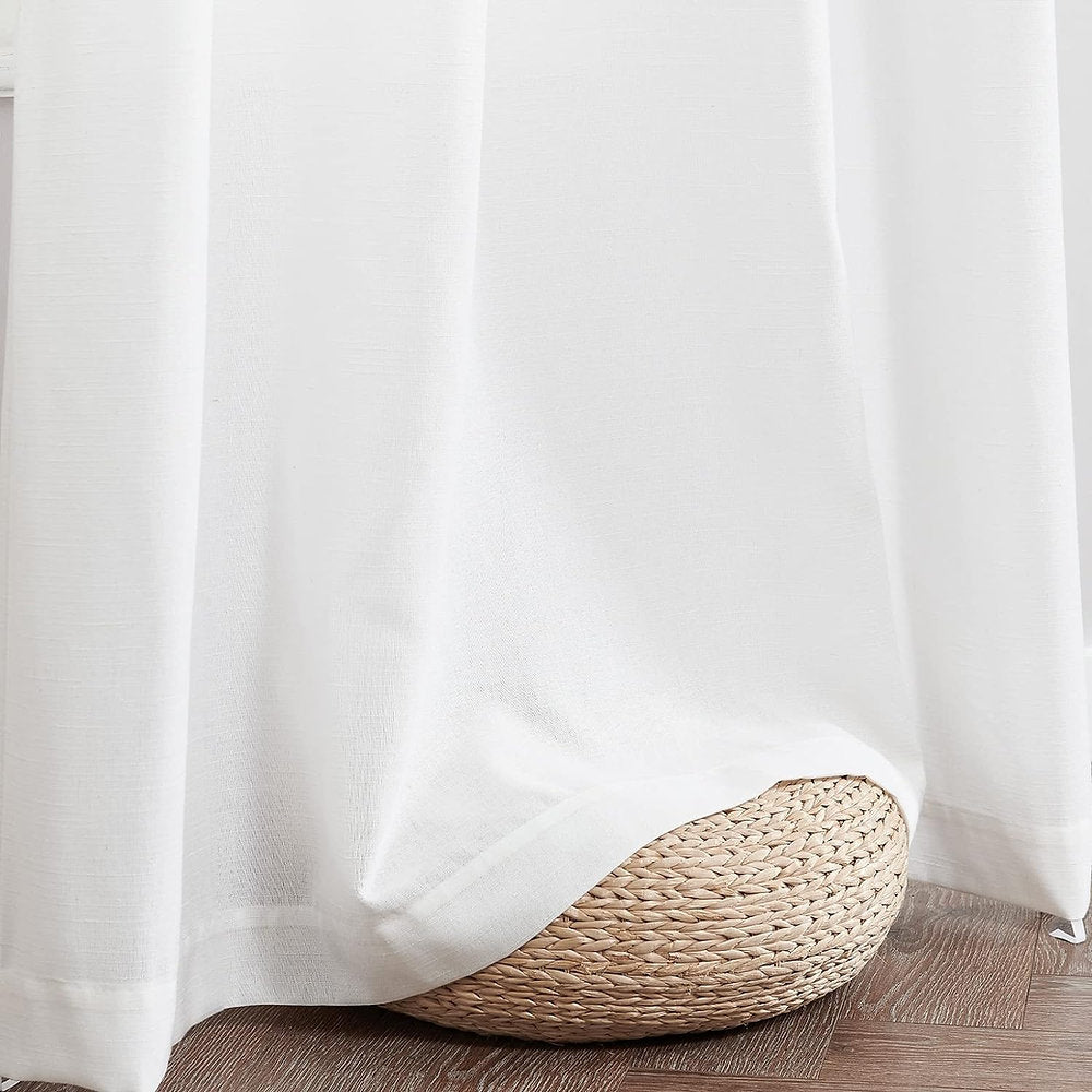 Perdele TOPICK cu ochiuri semitransparentă, in, 130 x 225 cm, alb