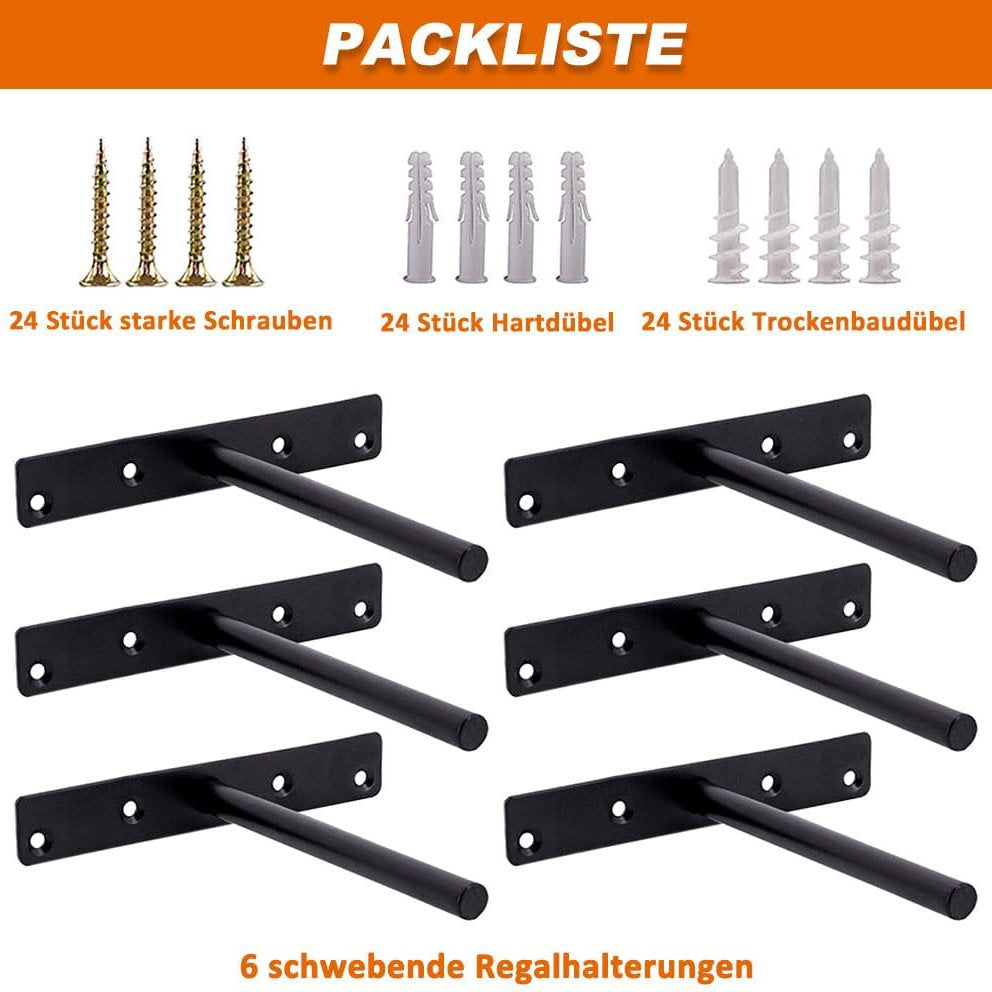 Suport raft, MLOQI invizibil 15,2 cm, set de 2