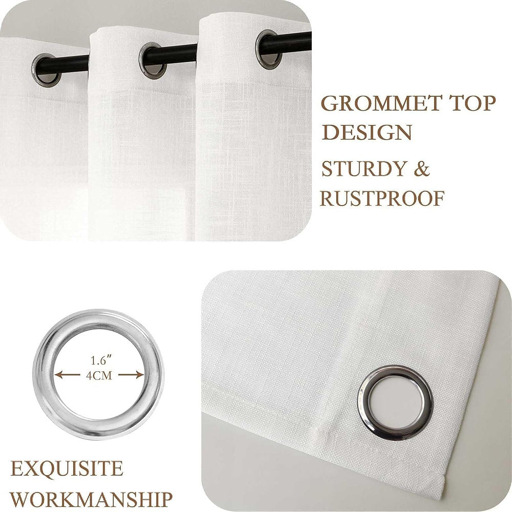 Perdele LZE Home decorative cu ochiuri semitransparentă, 175 x 140cm, alb