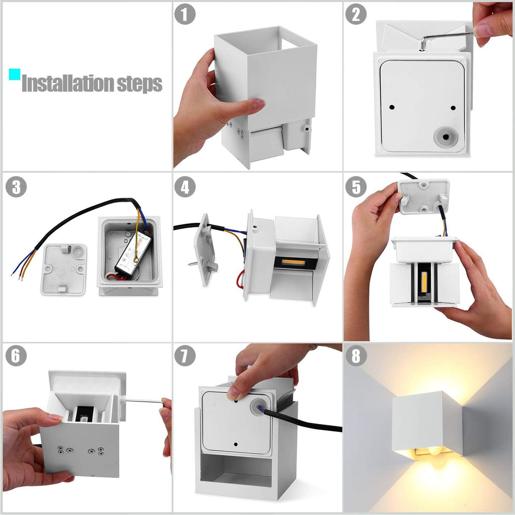 Aplica led interior exterior cu senzor, reglabil, 12W, IP67