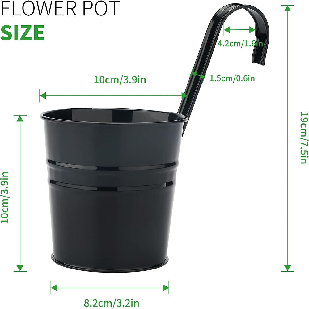Ghivece suspendate din metal, alb sau negru, pachet de 10, KINGLAKE