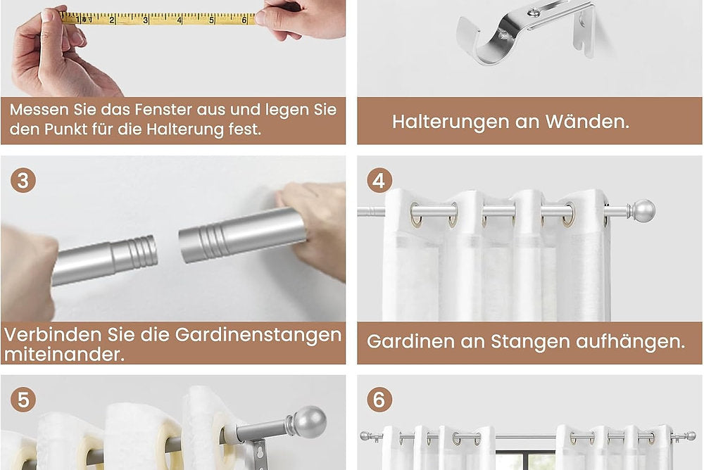 Galerie, INFLATION, bara perdea, draperie extensibila, 76-157cm, cap 16mm