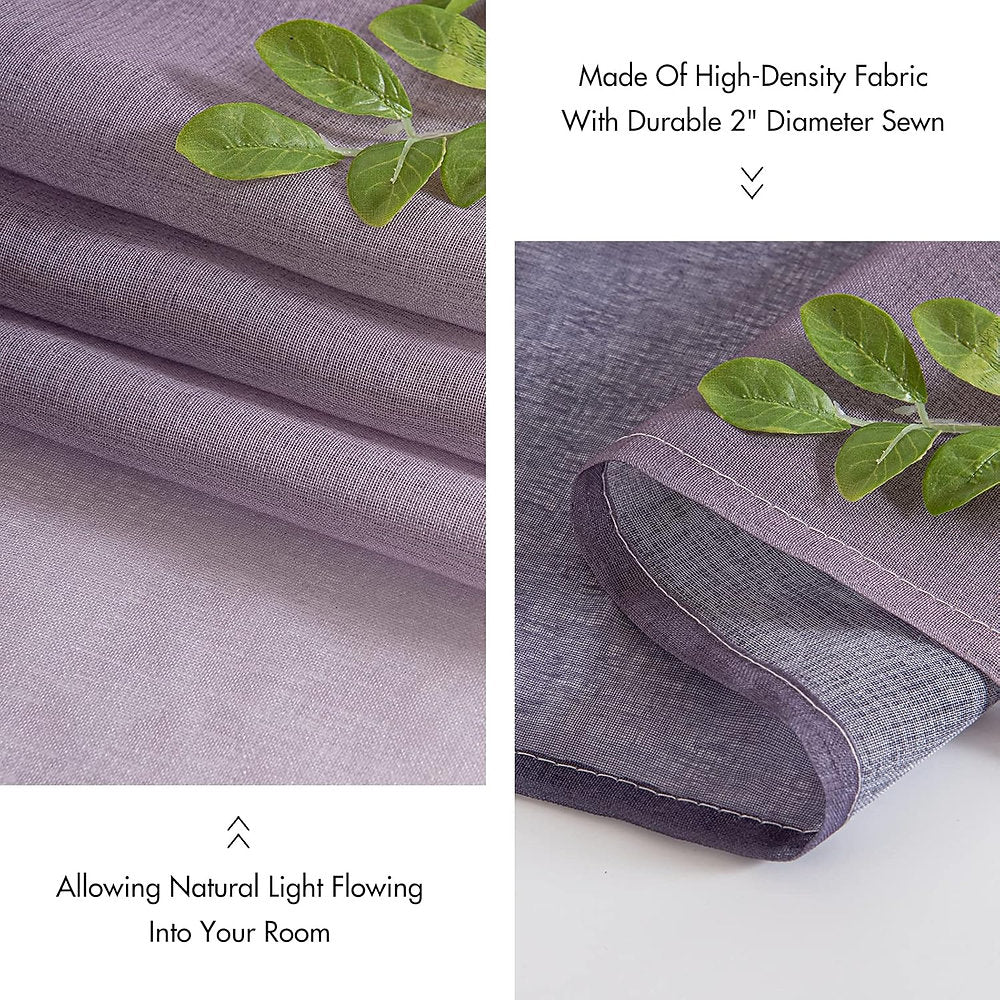 Perdele EMEMA, cu ochiuri semitransparentă, 140 x 245cm, mov