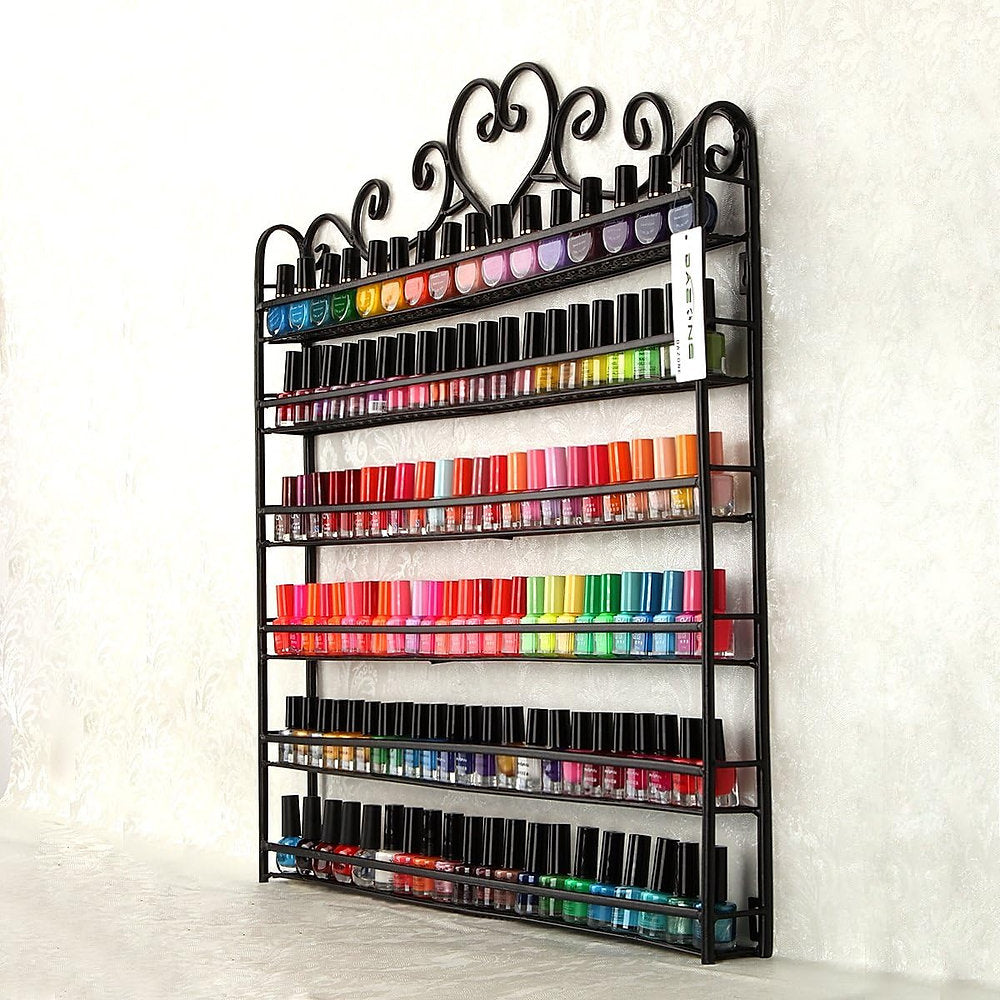 Organizator lac unghii, FullBerg raft display, 6 nivele, 75x60x5.5cm,negru