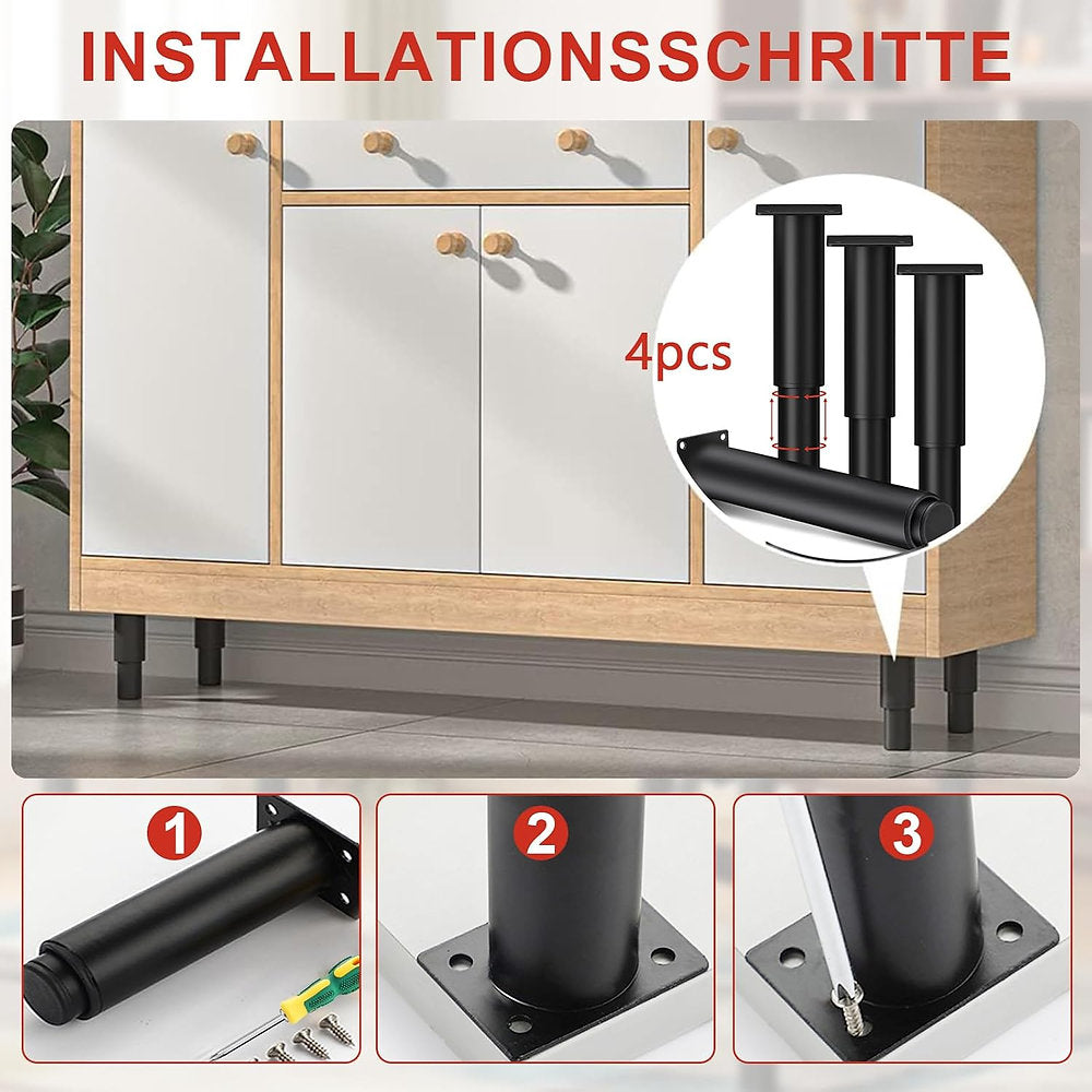 Set de 4 picioare mobila,Swetfela, reglabile 25-40cm, otel carbon