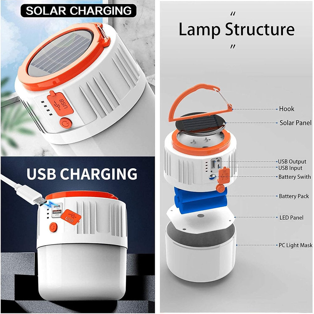 Lampa solara portabila, usb, camping drumetii