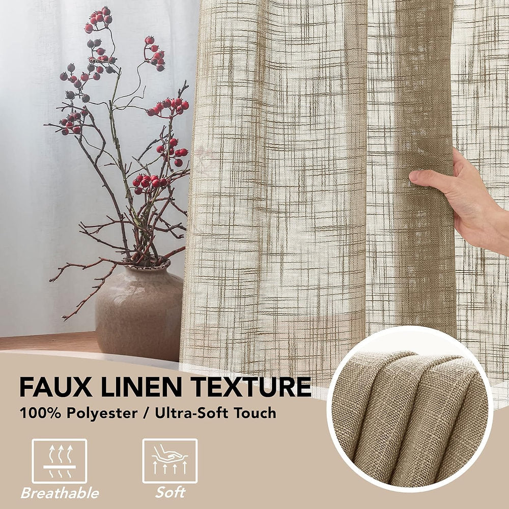 Perdele voal, Deconovo , 245 x 140 cm, gri, set 2