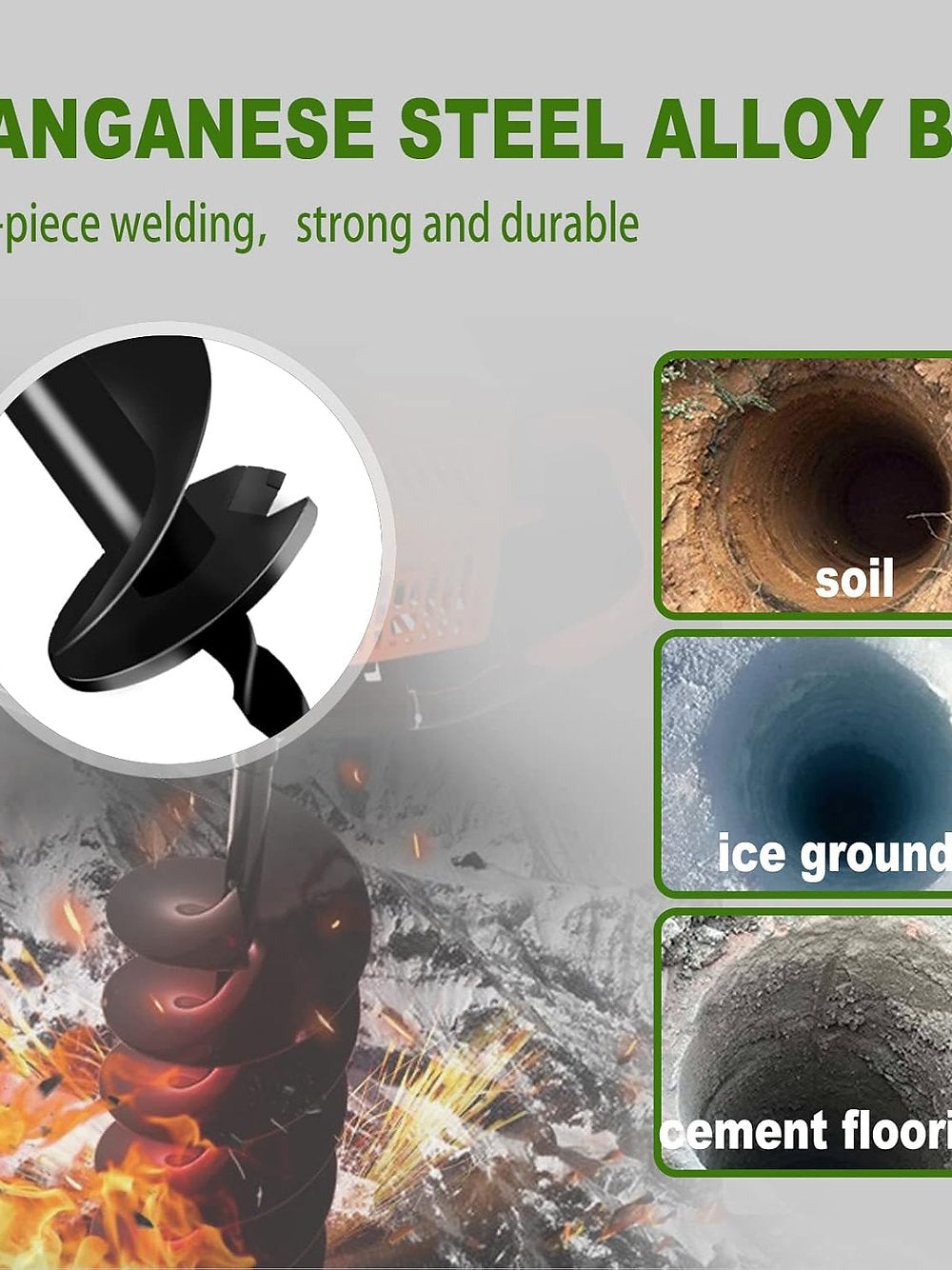 Burghiu cultivator, stalpi, Longrun, pentru sapat gauri, 7.6x80cm