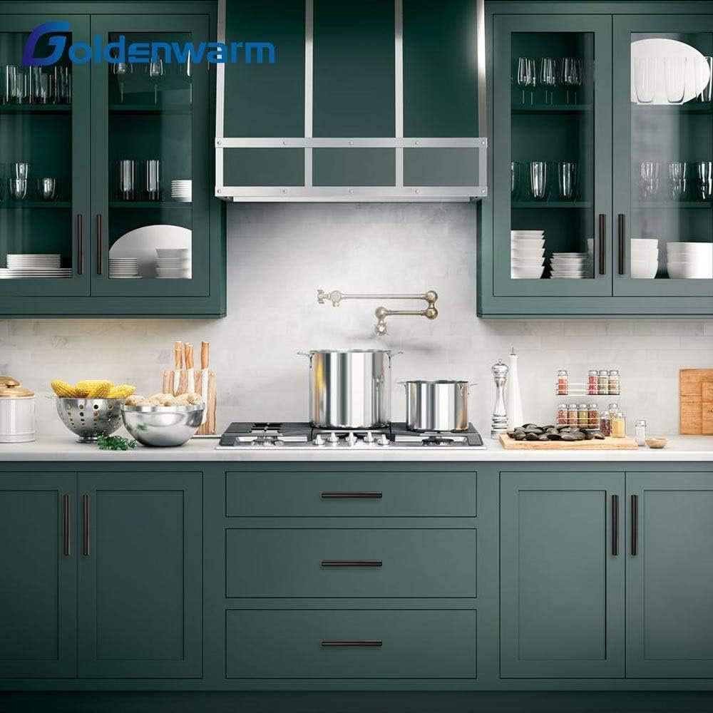 Maner mobila, Goldenwarm, 192cm, inox, negru