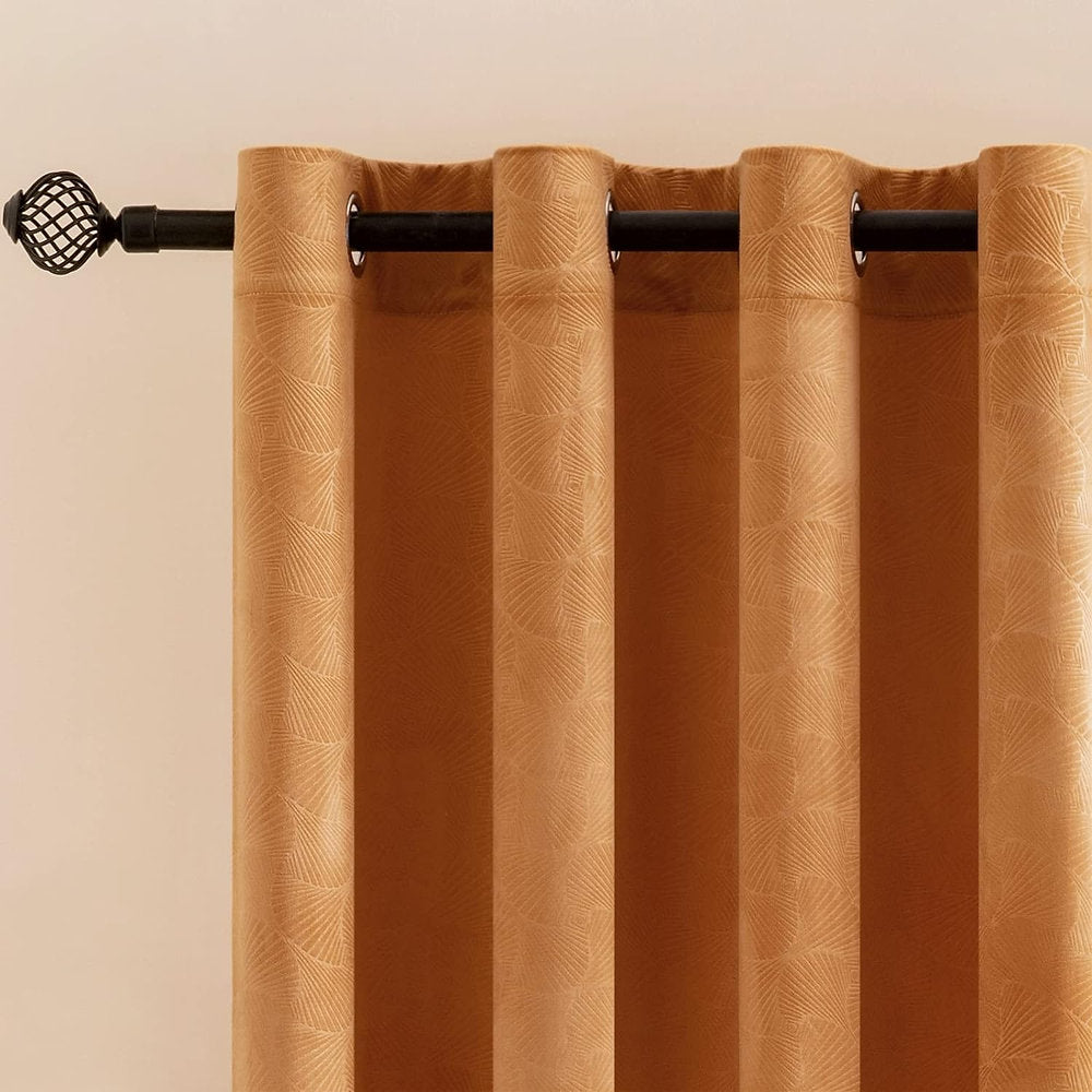 Draperii decorative 100% blackout, EMEMA, 140x175cm set de 2, galben