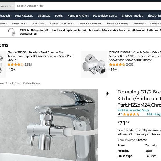 Deviator baterie cu robinet