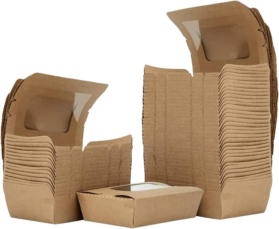 Cutii de carton takeaway cu capac, 15x11x5cm, set de 50