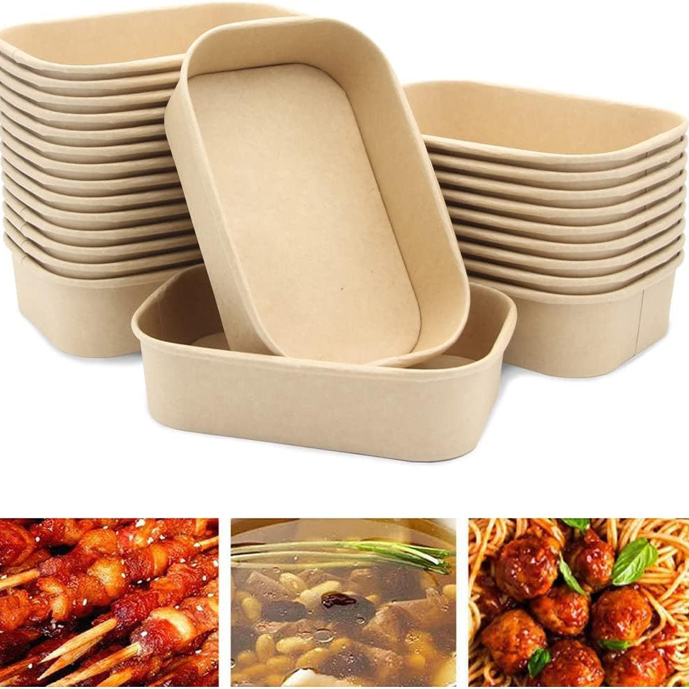 Cutii de carton, rezistente la apa, recipient takeaway 12x17x7.5cm