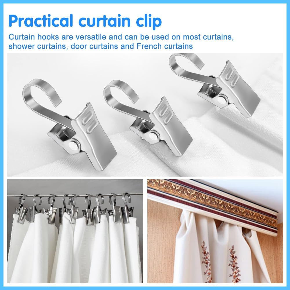 Set 60 carlige perdea, Dtyguixe, agatarea draperii, foto, fixarea usoara