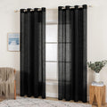 Perdele decorative, Miulee, 140x145cm, negru, set de 2