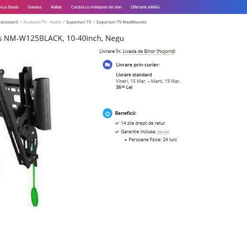 Suport TV rabatabil, pentru TV 25 - 101cm