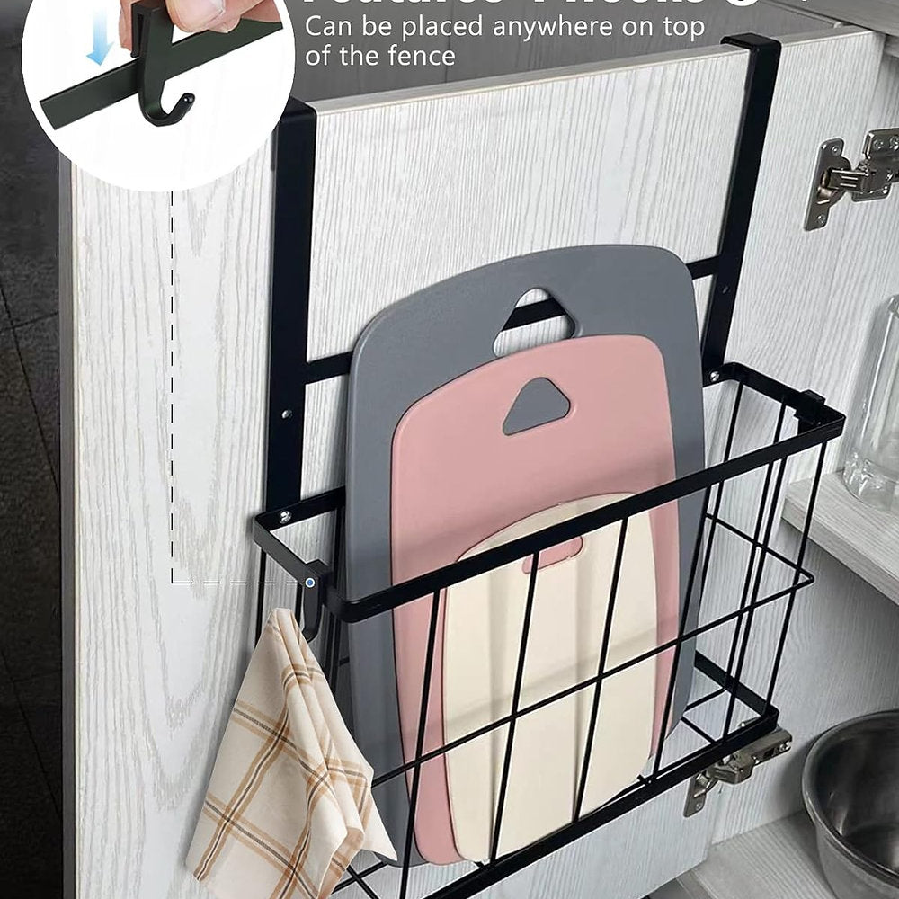 Coș pentru dulap, JSVER, suport pentru prosoape organizator dulap chiuvetă-negru