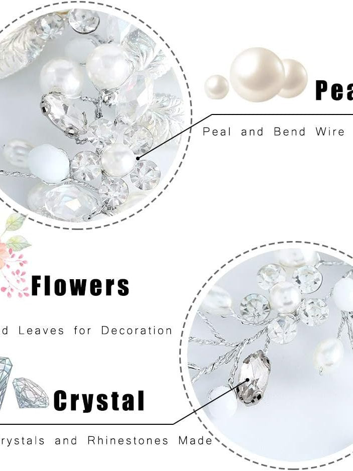 Accesoriu par mirese, Unicra, cu perle si cristale nunta si alte ocazii, 10cm