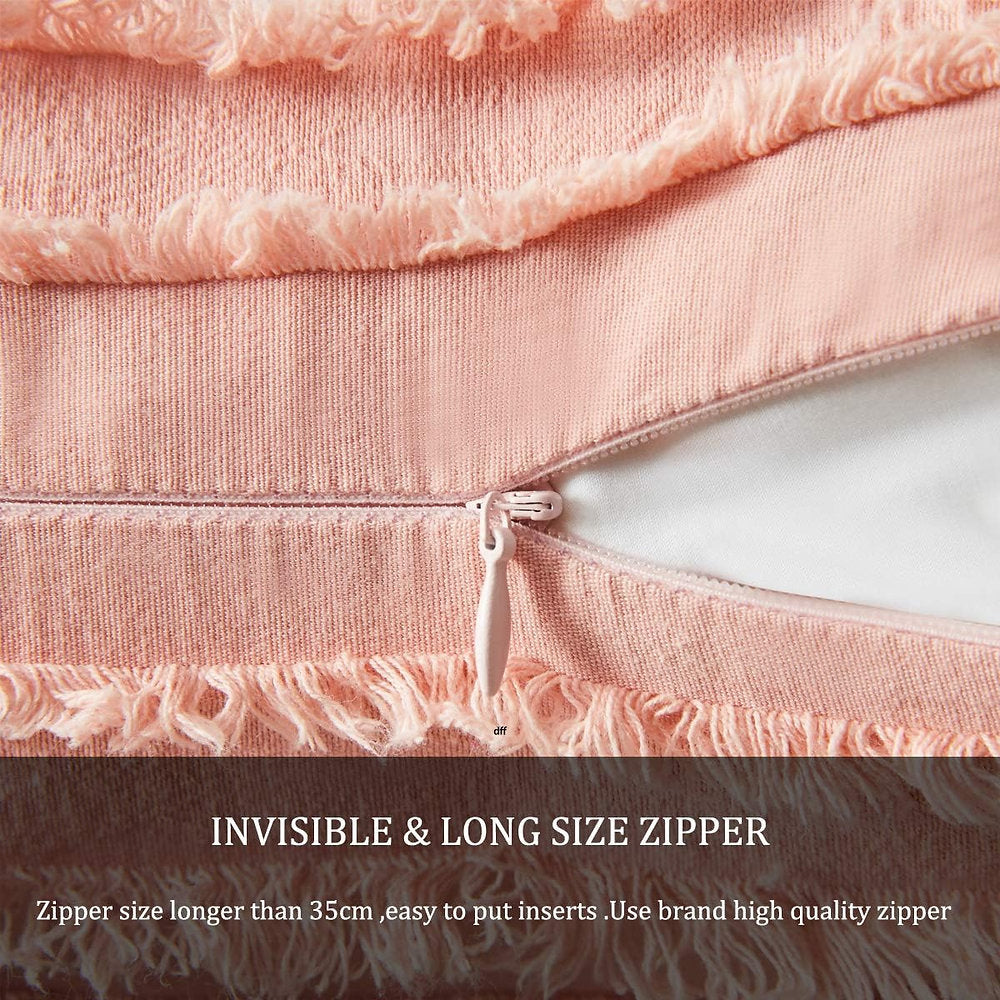 Fete perna cu fermoar, decorative, 60x60cm set de 2