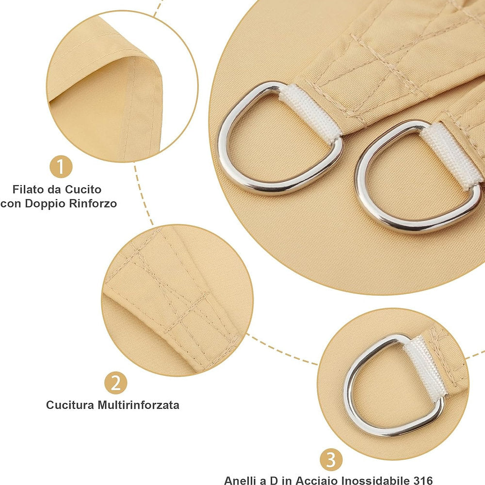 Copertina Axt Shade, prelata, protectie solara Premium 5x6 m, nisip