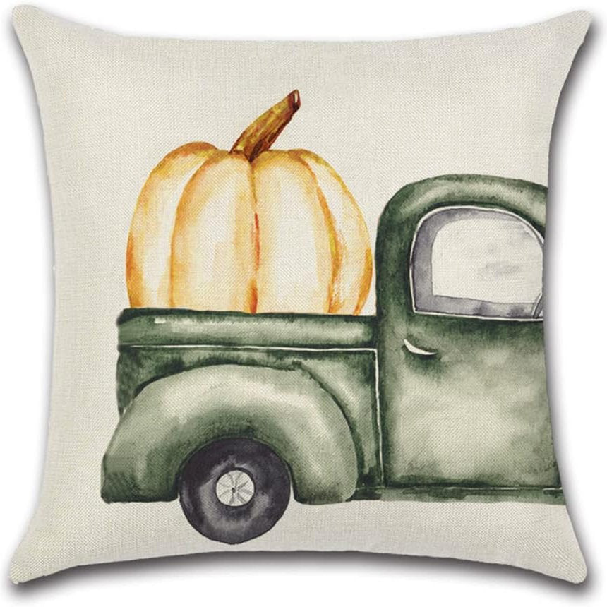 Set de 4 fete perna decorative bumbac, 45x45cm toamna