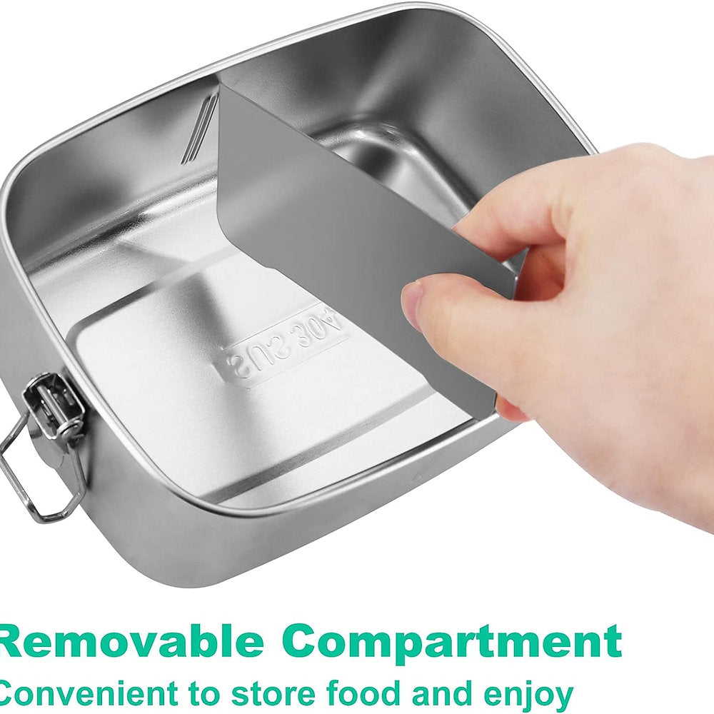 Cutie pranz, camping picnic, compartimentata, 1.1 litri inox premium