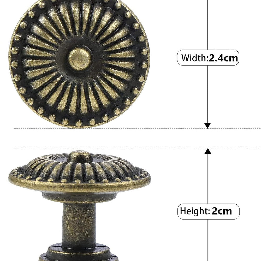 Pachet de 12 butoni din bronz vintage ușă dulap, sertar