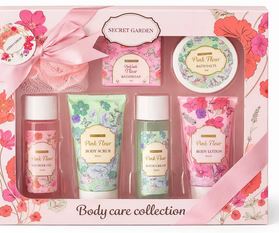 Set Cadou spa pentru ingrijirea corpului, CARDSPLITTER, wellness Secret Garden, 7 piese, 24 x 28cm